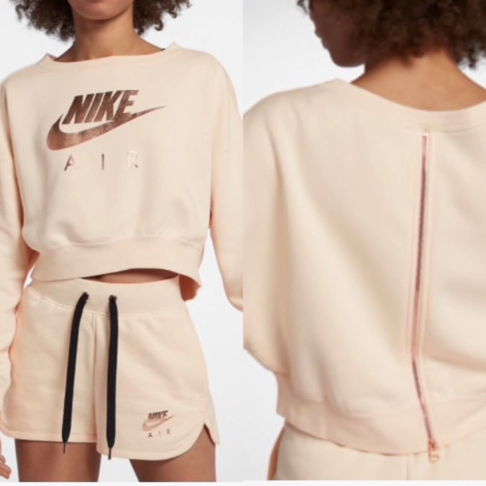 Nike Rose Gold Cropped Active Sweatshirt /Size M Color: Rose/Blush Foil